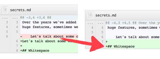 Diff without whitespace