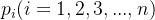 p_i (i=1,2,3,...,n)