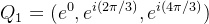 Q_1 = ( e^0, e^{i(2\pi/3)} , e^{i(4\pi/3)})