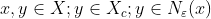 x,y\in X; y\in X_{c}; y\in N_{\varepsilon}(x)