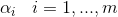 \alpha _{i}\; \; \; i=1,...,m