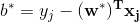 b^*=y_j-\mathbf{(w^*)^T}\mathbf{x_j}