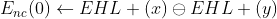 E_{nc}(0)\leftarrow EHL+(x)\ominus EHL+(y)