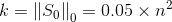 k=\left \| S_{0} \right \|_{0}=0.05\times n^{2}