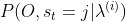 P(O,s_{t}=j|\lambda ^{(i)})