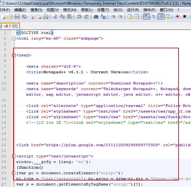 html highlighted