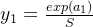 y_{1}=\frac{exp(a_{1})}{S}