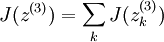 J(z^{(3)}) = \sum_k J(z^{(3)}_k)