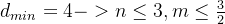 d_{min}=4 ->n \leq 3,m \leq \frac{3}{2}