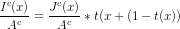 \frac{I^{c}(x)}{A^{c}}=\frac{J^{c}(x)}{A^{c}}*t(x+(1-t(x))