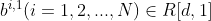 b^{i,1}(i=1,2,...,N)\in R[d,1]