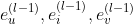 e_{u}^{(l-1)},e_{i}^{(l-1)},e_{v}^{(l-1)}