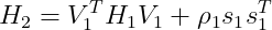 H_2=V_{1}^{T}H_1V_1+\rho _1s_1s_{1}^{T}