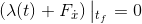 \left(\lambda(t)+F_{\dot{x}} \right )\left|_{t_f}\right.=0