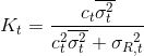 K_{t}=\frac{c_{t}\overline{\sigma^{2}_{t}}}{c_{t}^2\overline{\sigma^{2}_{t}}+{{\sigma}_{R}}^{2}_{,t}}