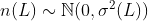 n(L)\sim \mathbb{N}(0,\sigma ^2(L))