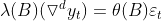 \lambda (B)(\triangledown ^{d}y_{t}) = \theta (B)\varepsilon _{t}