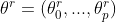 \theta ^r = (\theta^r_0, . . . , \theta^r_p)