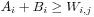 $A_i+B_i\geq W_{i,j}$