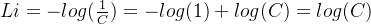 Li=-log(\frac{1}{C})=-log(1)+log(C)=log(C)