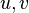 u,v