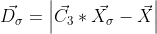 \vec{D_{\sigma }}=\left | \vec{C_{3}}*\vec{X_\sigma }-\vec{X} \right |