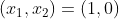 (x_{1},x_{2}) = (1,0)