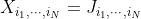 X_{i_{1},\cdots ,i_{N}}=J_{i_{1},\cdots ,i_{N}}