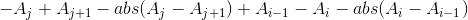 -A_{j}+A_{j+1}-abs(A_{j}-A_{j+1})+A_{i-1}-A_{i}-abs(A_{i}-A_{i-1})