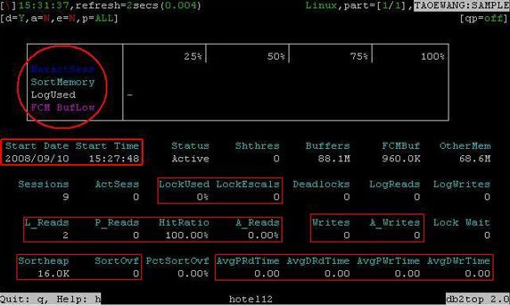 Database screen