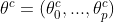 \theta ^c = (\theta^c_0, . . . , \theta^c_p)