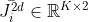 \bar{J_{i}^{2d}} \in \mathbb{R}^{K\times2}