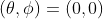 (\theta , \phi) = (0,0)