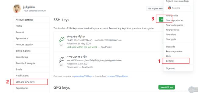 添加ssh key 到 github