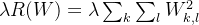 \lambda R(W)=\lambda \sum_{k}^{}\sum_{l}^{}W_{k,l}^{2}