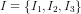 I = \{I_1, I_2, I_3\}