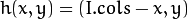 h(x,y) = (I.cols - x, y )