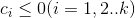 c_{i}\leq 0(i=1,2..k)