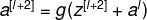 a^{[l+2]} = g(z^{[l+2]} + a^{l})