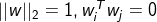 ||w||_2=1, w_i^Tw_j=0