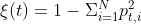 \xi(t)=1-\Sigma^N_{i=1}p^2_{t,i}