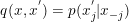 \small q(x,x^{'})=p(x^{'}_{j}|x_{-j})