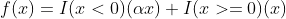 f(x)=I(x<0)(\alpha x)+I(x>=0)(x)