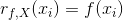 r_{f,X}(x_{i})=f(x_{i})