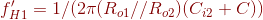 {\color{DarkRed} {f}'_{H1}=1/(2\pi (R_{o1}//R_{o2})(C_{i2}+C))}