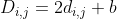 D_{i,j}=2d_{i,j}+b