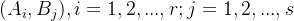 (A_{i},B_{j}),i=1,2,...,r;j=1,2,...,s