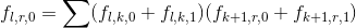 f_{l,r,0}=\sum(f_{l,k,0}+f_{l,k,1})(f_{k+1,r,0}+f_{k+1,r,1})