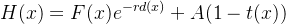 H(x)=F(x)e^{-rd(x)}+A(1-t(x))