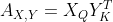 A_{X,Y} = X_{Q}Y_{K}^{T}
